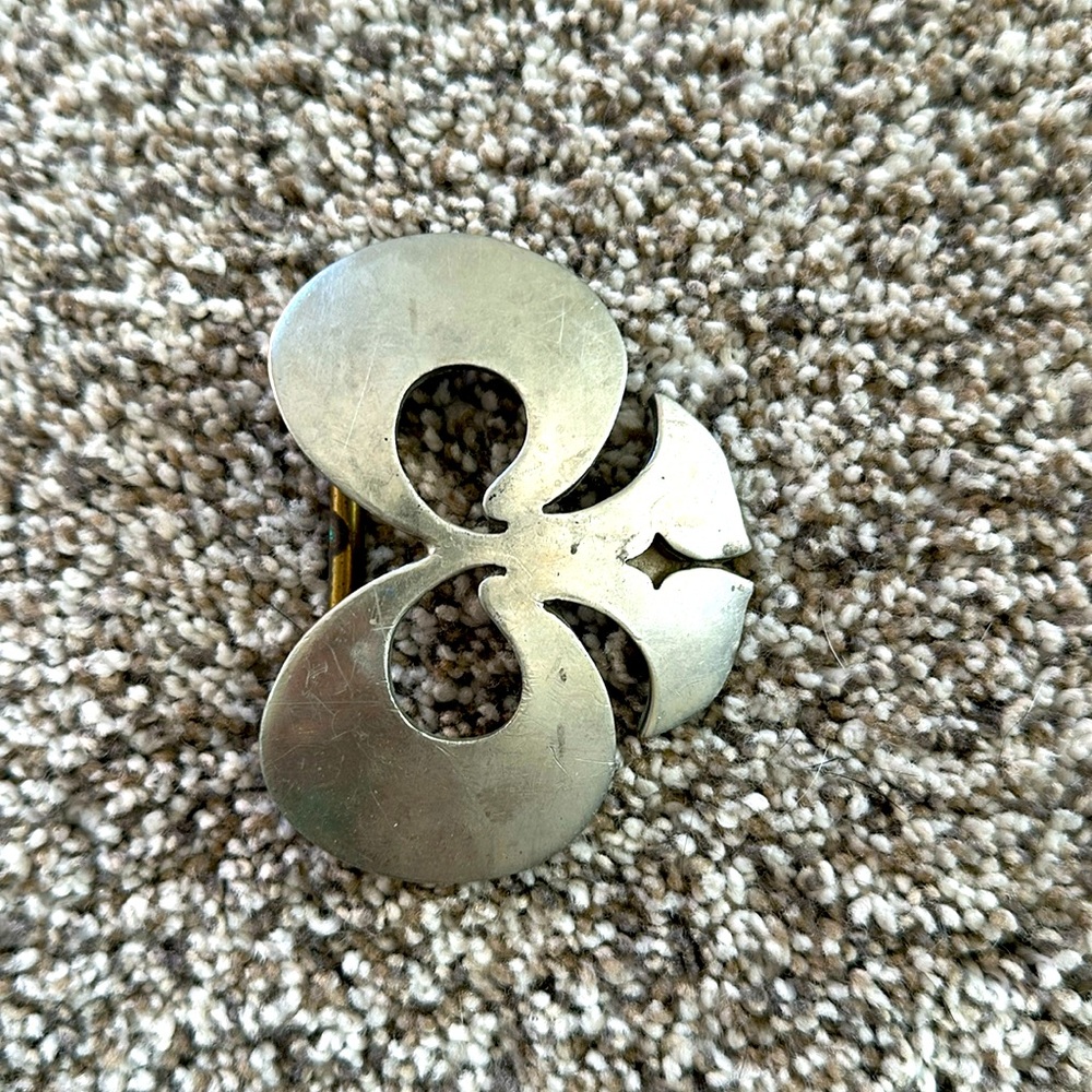 Vintage pewter belt buckle